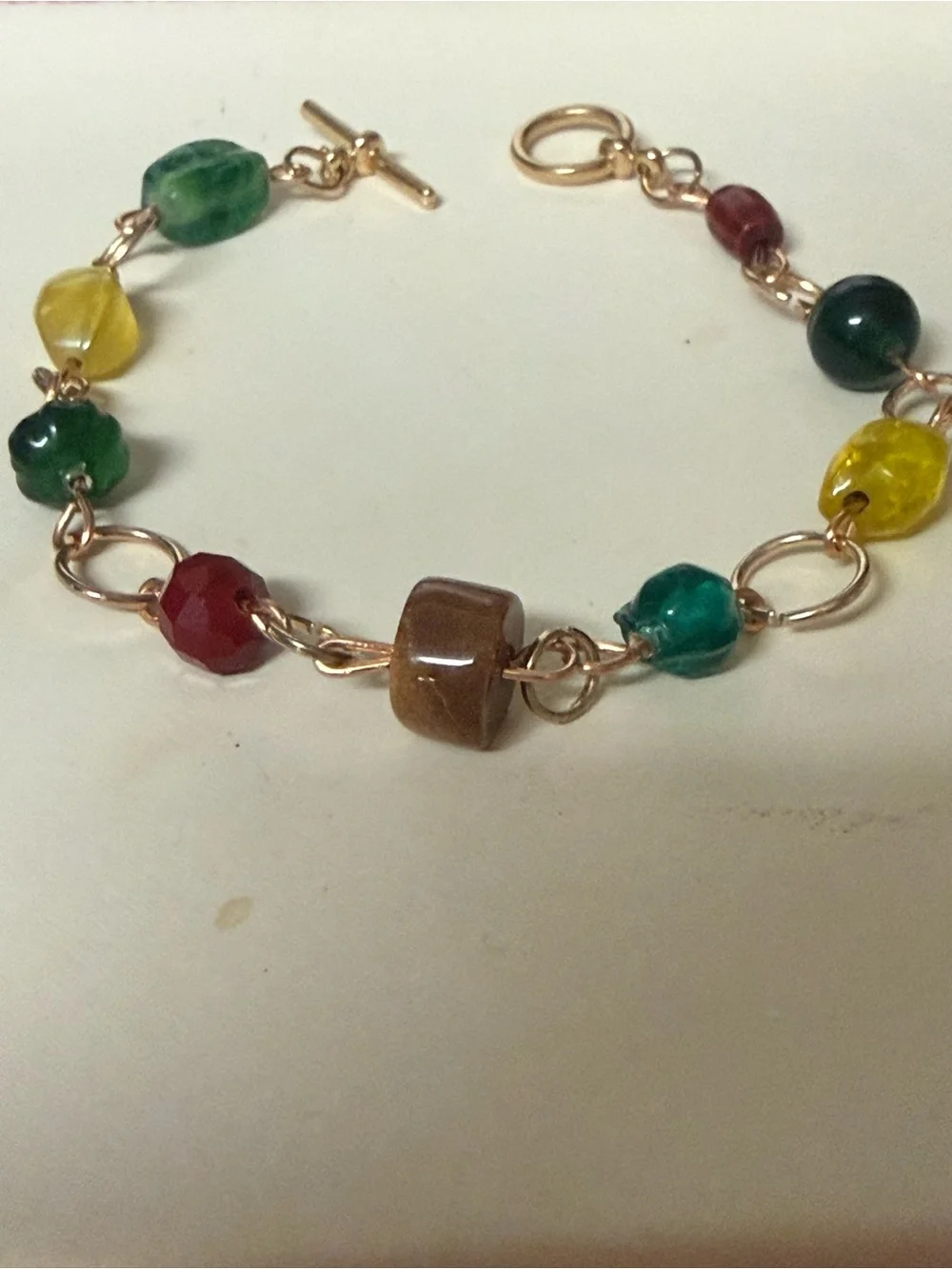 Multicolor Glass Bead Fall Themed Bracelet